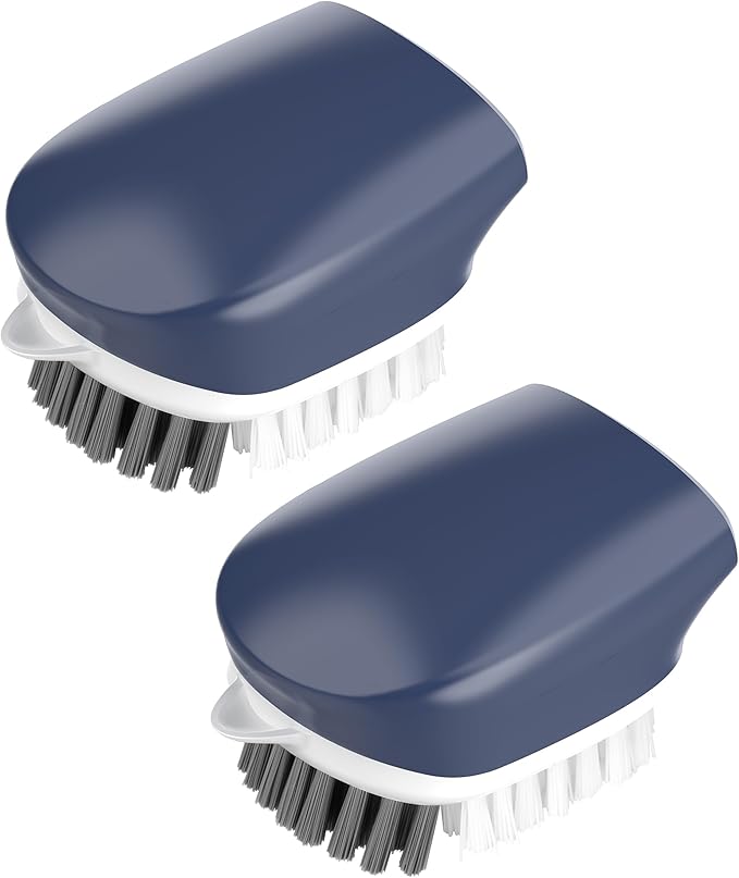 Potato Scrubber and Veggie Brush, Self-Standing Kitchen Brush for Fruit and Vegetable Cleaning, Navy Blue, 2 Pack