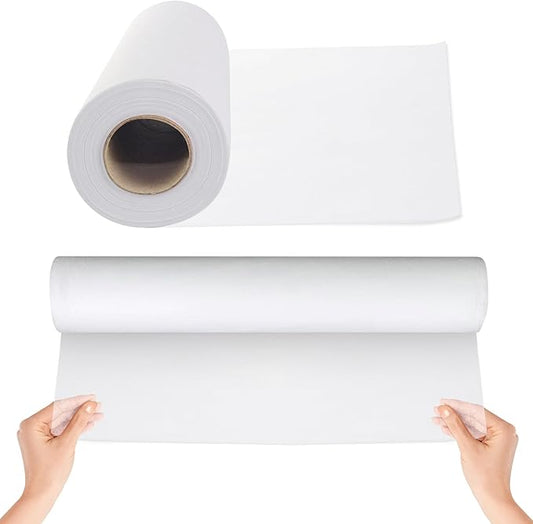 JJ CARE Disposable Massage Table Sheets - 50 Sheets [31.5" x 328 feet, 1 Roll] - 50% Thicker Perforated Massage Bed Cover, Non-Woven Disposable Roll for Massage Table for Waxing, Facial, Tattoo, & Spa