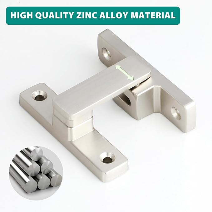 90/180 Degree Flip Latch Gate Latch, Heavy Duty Black Safety Door Lock Enhanced Security Flip Latch Lock Hardware for Interior Door Front Door Barn Garden Fence Window Bathroom Cabinet