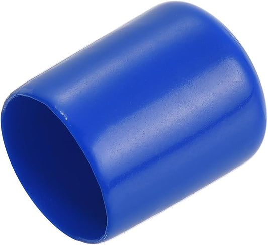 uxcell 20pcs Rubber End Caps 20mm ID Vinyl Round Tube Bolt Cap Cover Screw Thread Protectors Blue