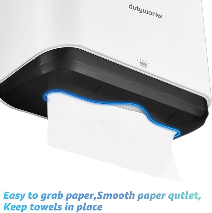 Paper Towel Dispenser Wall Mount, Multifold Paper Towel Holder Adhesive Hand Towel Dispenser for Bathroom Kitchen Commercial, White