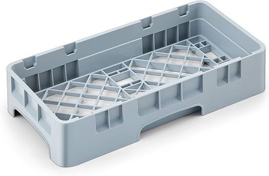 Commercial Dishwasher Tray Rack Polypropylene Full Size Flatware Rack for Bowls Plates Knives Forks Cups (19.7 x 9.84 x 1.97 Inch,Gray)