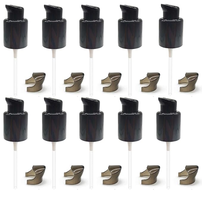 TIHOOD 10PCS Replacement Foundation Pump Black Plastic Cosmetic Liquid Foundation Makeup Pump Replacement Tool