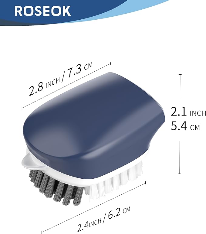 Potato Scrubber and Veggie Brush, Self-Standing Kitchen Brush for Fruit and Vegetable Cleaning, Navy Blue, 2 Pack