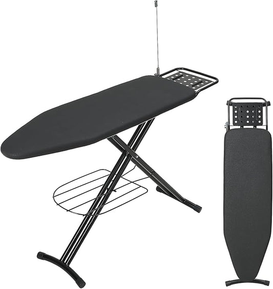 Ironing Board Full Size, RAINHOL 43"x13" Sturdy Iron Board with Iron Rest and Garment Rack, Height Adjustable Metal Construction with Ultra Thick Cover and Padding, Foldable and Heavy Duty