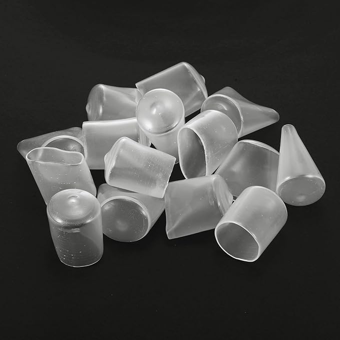 uxcell 20pcs Rubber End Caps Protective Caps 26mm(1 Inch) ID Vinyl PVC Round Tube Bolt Cap Cover Screw Thread Protectors, Clear