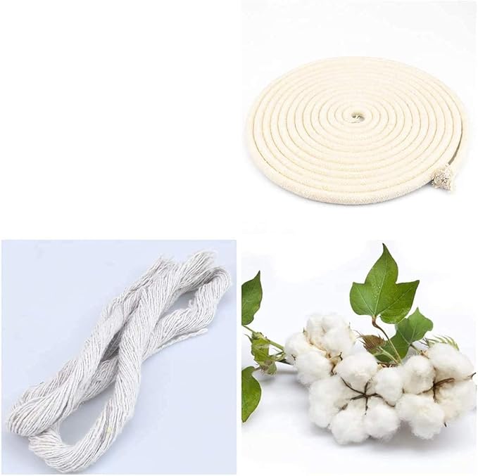 1/4 Inch Natural Cotton Rope, White Craft Rope Clothesline, Used for DIY Rope Baskets, Handicrafts, Candle Wicks, etc, 6MM, 39 Feet.