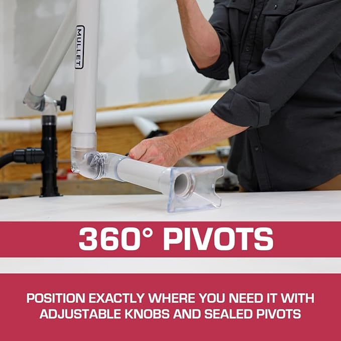 Mullet ThirdHand Dust Collection Boom Arm (Boom Arm + Workbench Mount)