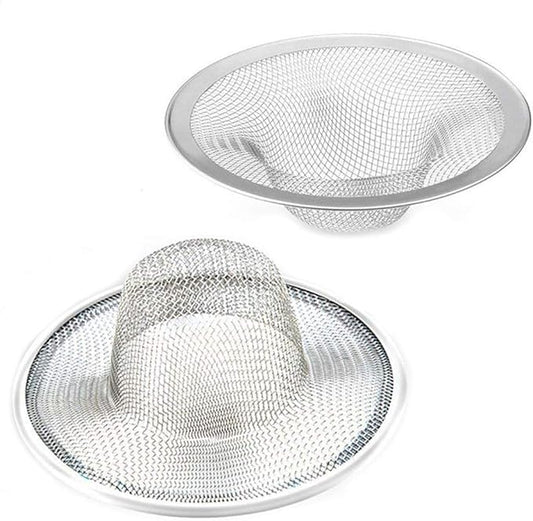 2 Pcs Heavy Duty Stainless Steel Slop Basket Filter Trap, 4.41" Top / 2.44" Mesh Metal Sink Strainer, Perfect for Kitchen Sink/Bathroom Bathtub RV Wash Basin Floor Drain Balcony Drain Hole