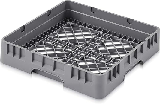 Commercial Dishwasher Tray Rack Polypropylene Full Size Flatware Rack for Bowls Plates Knives Forks Cups, Gray