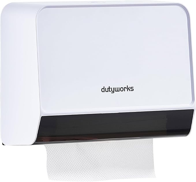 Paper Towel Dispenser Wall Mounted, Multifold Hand Towel Dispenser for Kitchen Bathroom Home Business, Trifold/C Fold/Z Fold Paper Towel Holder with Lock, Universal Paper, White