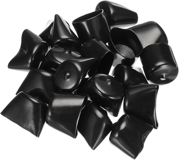 uxcell 20pcs Rubber End Caps 33mm ID Vinyl PVC Round Tube Bolt Cap Cover Screw Thread Protectors Black