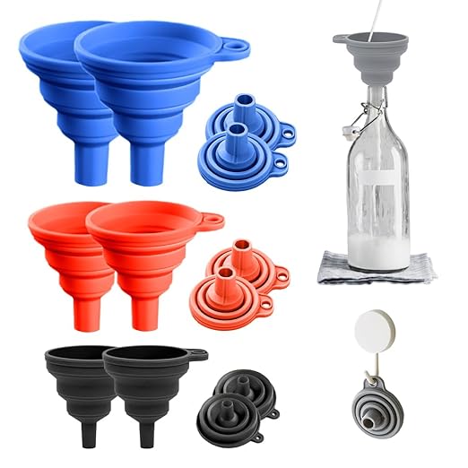 6 PC Kitchen Funnel Set, 2025 New Funnels for Kitchen Use Filling Bottles, Silicone Funnel Collapsible, Kitche Funnels Set of 3, Kitche Funne for Liquid Transfer Filling Bottles (Style B)