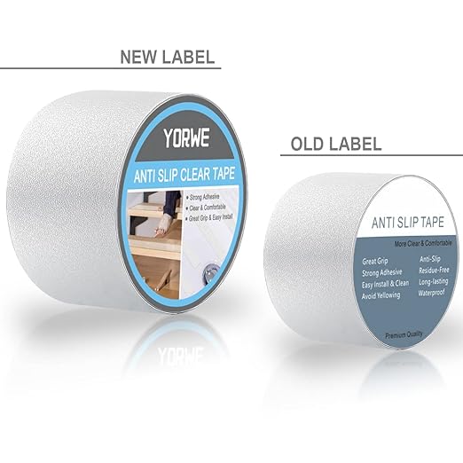 Anti Slip Tape Transparent, More Clear and Comfortable Safety Track Tape (4" Width x 190" Long, Clear)