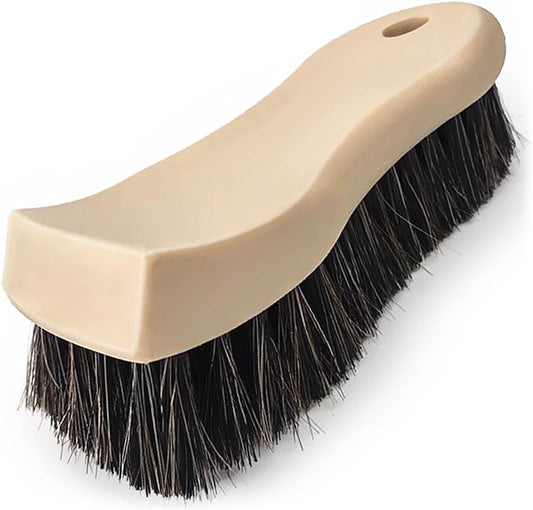 YeewayVeh Long Bristle Horse Hair Brush for Leather, Versatile Leather Cleaning Brush for Car Interior Seat, Carpet, Upholstery, Furniture and Shoes