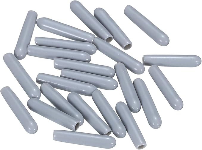 uxcell 20pcs Rubber End Caps 2mm ID Vinyl PVC Round Tube Bolt Cap Cover Screw Thread Protectors Grey