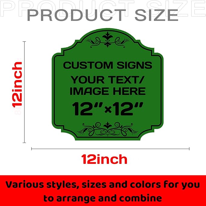 Personalized Aluminum Metal Signs - Weatherproof, Custom Text & Picture, Multiple Sizes, Hazard, Garden, Custom Door & Business Signs