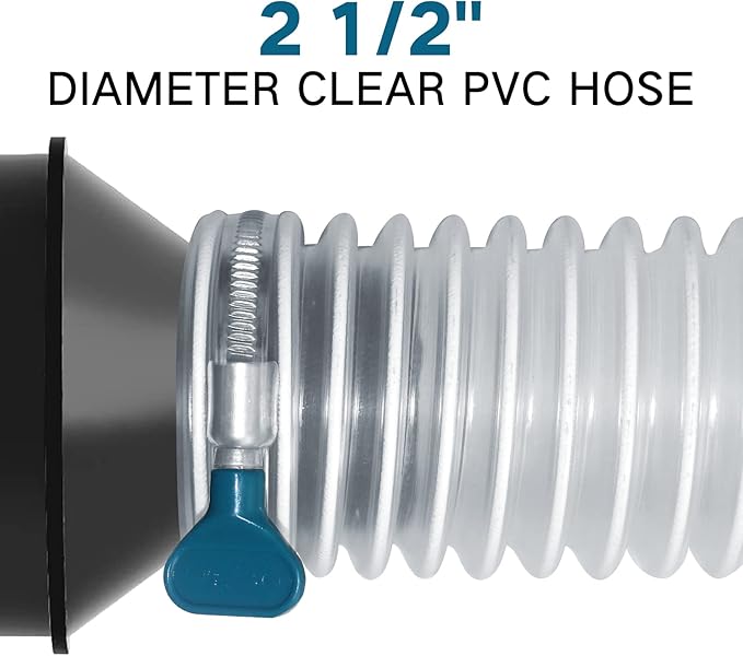 Qucship PVC Dust Collection Hose 2 1/2" x 20' - Heavy PVC Fume Collection Hose for Workshop, Woodworking, Dust Collection Systems