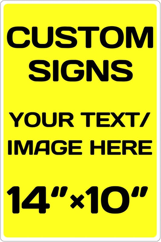 Personalized Aluminum Metal Signs - Weatherproof, Custom Text & Picture, Multiple Sizes, Hazard, Garden, Custom Door, Business Signs