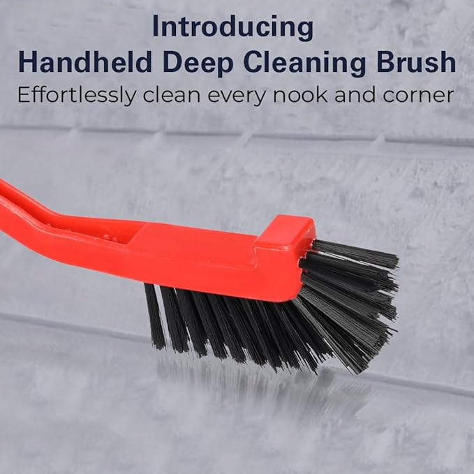 Handheld Grout Brush, Small Scrub Brush for Cleaning Shower Tiles, Crevices, Detail Cleaning Brush for Bathroom, Grout Cleaner Brush for Cleaning Dirt, Grime, Stiff Bristle Scrubber by Foxtrot Living