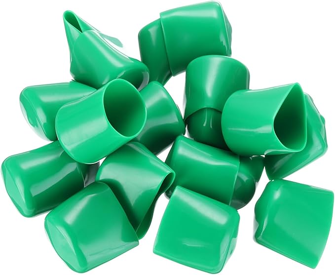 uxcell 20pcs Rubber End Caps 39mm(1 1/2") ID Vinyl PVC Round Tube Bolt Cap Cover Screw Thread Protectors Dark Green