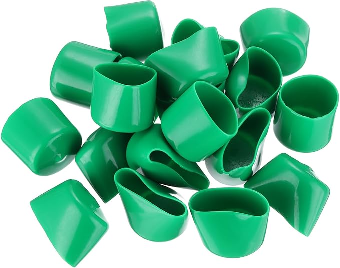 uxcell 20pcs Rubber End Caps 36mm(1 7/16") ID Vinyl PVC Round Tube Bolt Cap Cover Screw Thread Protectors Dark Green