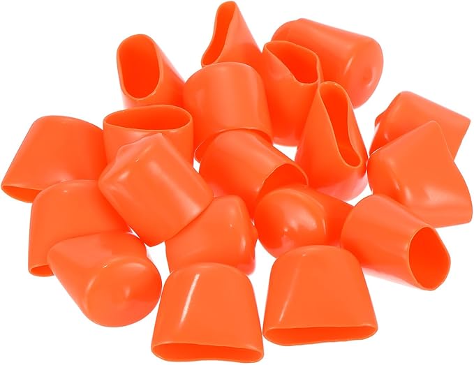 uxcell 20pcs Rubber End Caps 25mm ID Vinyl Round Tube Bolt Cap Cover Screw Thread Protectors Orange