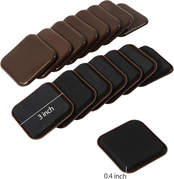 Square Furniture Sliders, 16pcs 3 inch Furniture Moving Kits Carpet Slider for Moving Heavy Furniture, Reusable Furniture Movers Sliders - Protect The Carpet Surface, Easily Move Any Items