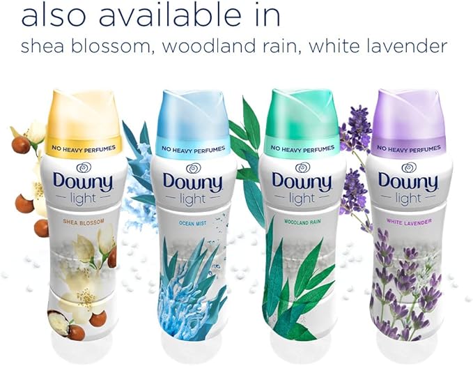 Downy Light Laundry Scent Booster Beads for Washer, Woodland Rain, 18.2 oz, with No Heavy Perfumes