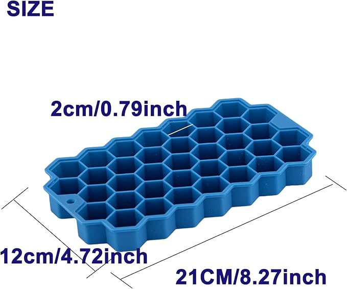 2 Pack Ice Cube Tray,Silicone Ice Trays for Whiskey,Cocktail,Coffee,Freezer,Chilled Drinks(Pink and Blue)