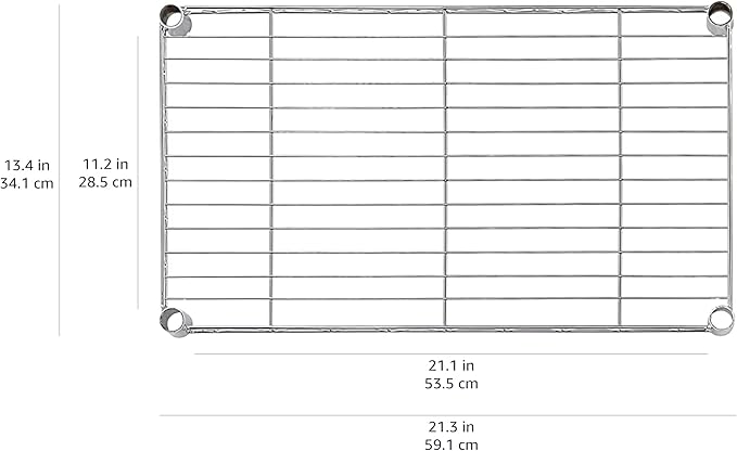 Amazon Basics 4-Shelf Adjustable, Storage Shelving Unit, (200 Pound Loading Capacity per Shelf), Steel Organizer Wire Rack, 13.4"D x 23.2"W x 48"H, Chrome