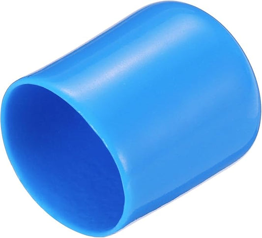 uxcell 20pcs Rubber End Caps 16mm(5/8") ID Vinyl PVC Round Tube Bolt Cap Cover Screw Thread Protectors,Light Blue