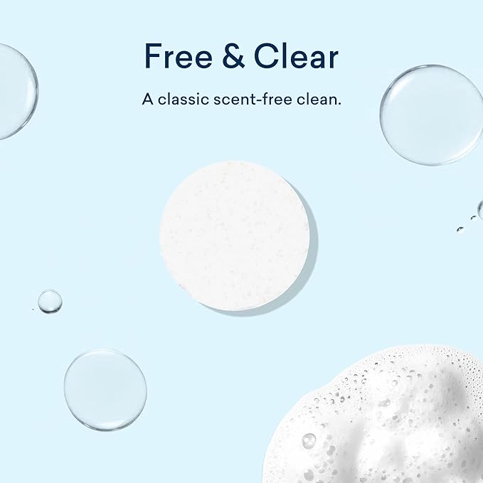 BLUELAND Laundry Detergent Tablets, 60 Count, Plastic-Free Eco-Friendly Pods, Sheets, Liquid Alternative - Fragrance Free and Clear, Natural, Gentle