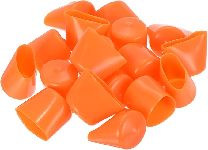 uxcell 20pcs Rubber End Caps 30mm ID Vinyl Round Tube Bolt Cap Cover Screw Thread Protectors Orange