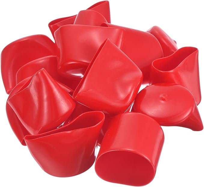 uxcell 20pcs Rubber End Caps 46mm ID Vinyl Round Tube Bolt Cap Cover Thread Protectors Red