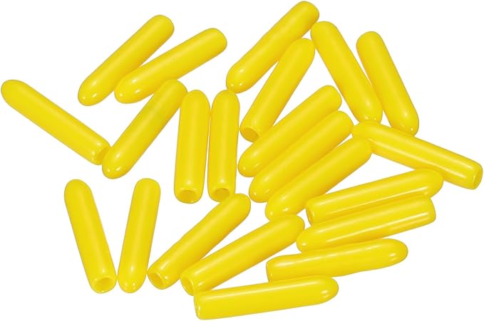 uxcell 20pcs Rubber End Caps 2mm ID Vinyl PVC Round Tube Bolt Cap Cover Screw Thread Protectors Yellow