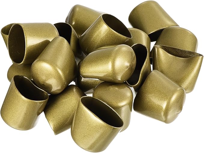 uxcell 20pcs Rubber End Caps 29mm ID Vinyl Round Tube Bolt Cap Cover Thread Protectors Gold
