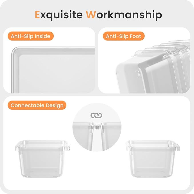 A-LuGei 【Military Grade】 Drawer Organizer, 【𝟱𝗦𝗶𝘇𝗲】 Clear Makeup organizer, 【Holds 177 Items】 Bathroom Organizers and Storage, Plastic Desk Organizer Divider, Organizer Bins for Office Vanity