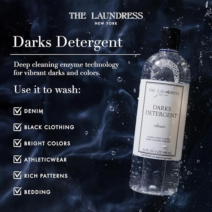 The Laundress Darks Detergent, Concentrated Laundry Detergent Liquid, For Rich Vibrant Colors, Tough on Stains, Classic Scent, 32 oz.