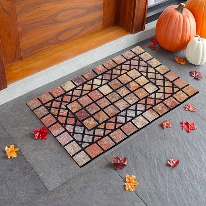 CHICHIC Welcome Door Mat 18 x 30 Inch Front Doormat Outdoors for Home Entrance Outdoors Mat for Outside Entry Way Doormat Entry Rugs, Heavy Duty Non Slip Rubber Back Low Profile, Colorful