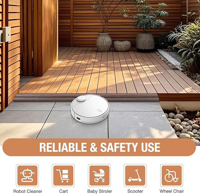 Floor Transition Strip Self Adhesive Vinyl Door Threshold for Doorways Carpet Edging Trim Overlap Edge Reducer for Laminate Floor, Carpet, Tile (Smoked Brown Wood Grain, 3/5" to 4/5", 6.6Ft)