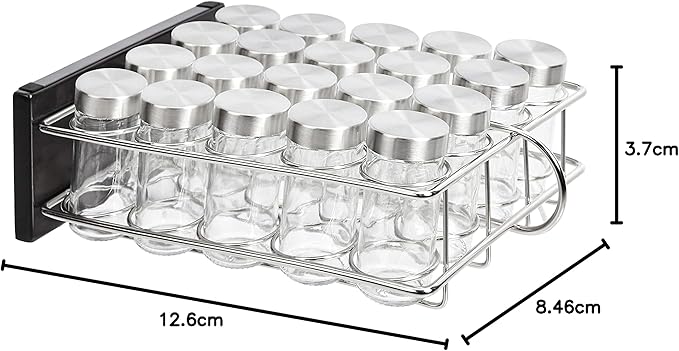 Amazon Basics 20 Jars Spice Organizer Rack, Silver (Pack of 4)