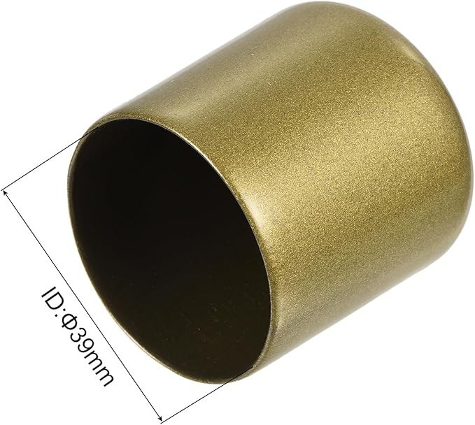 uxcell 20pcs Rubber End Caps 39mm ID Vinyl Round Tube Bolt Cap Cover Thread Protectors Gold