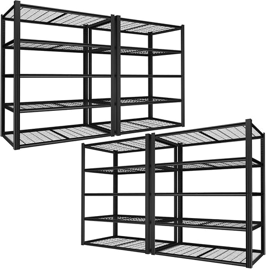 48" W Garage Shelving Heavy Duty,2800LBS Storage Shelves,5-Tier Adjustable Metal Shelving Utility Shelf Rack Garage Storage Organize for Storage Industrial, Warehouse, Basement