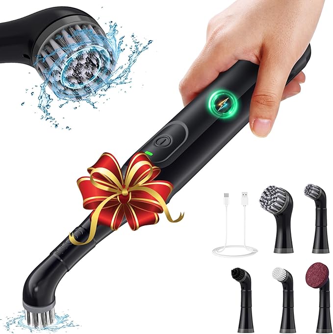 Sweepulire Rechargeable Electric Grout Brush, 2025 New Power Cleaning Brush with Stainless Steel Wire Brush, Multi-Purpose Tile Grout Cleaner Brush for Cleaning Tile, Corner, Kitchen, Tight Space