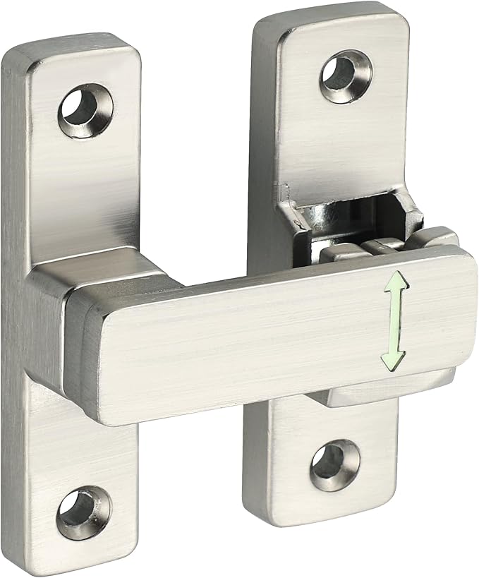 90/180 Degree Flip Latch Gate Latch, Heavy Duty Black Safety Door Lock Enhanced Security Flip Latch Lock Hardware for Interior Door Front Door Barn Garden Fence Window Bathroom Cabinet