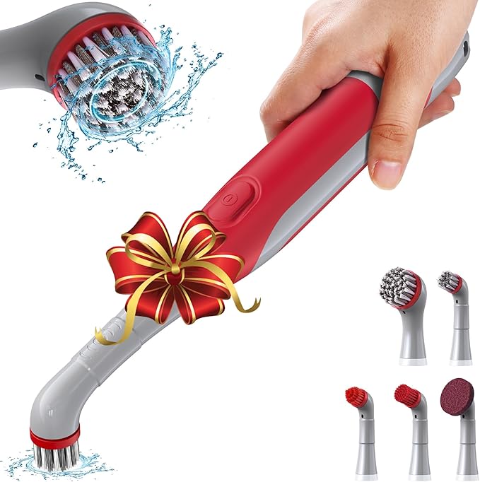 Sweepulire Electric Grout Brush, Battery Operated Power Scrubber with Stainless Steel Wire Brush, Multi-Purpose Tile Grout Cleaner Brush for Cleaning Grout, Tile, Corner, Kitchen, Shower, Tight Space