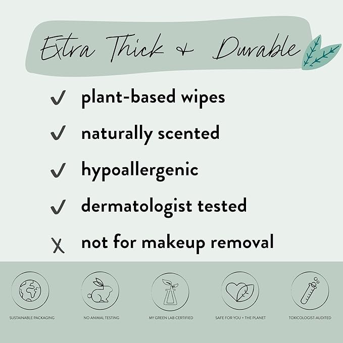The Honest Company Hydrate and Cleanse Naturally Scented Wipes Cleansing Multi-Tasking Wipes 99% Water Plant Based Hypoallergenic Aloe and Cucumber 60 Count