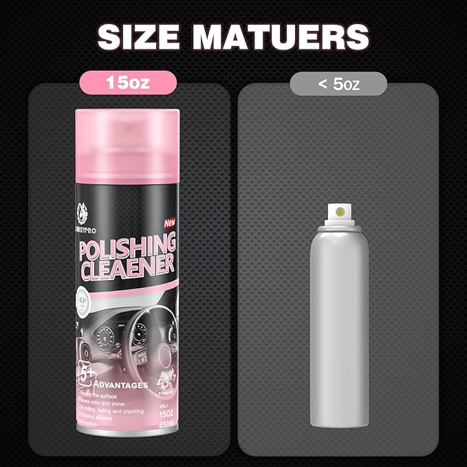 Car interior protectant Spray-Repels Dust & Staining,Restores & Protects Plastic, Vinyl, Leather - UV Guard, Anti-Aging, Long-Lasting Gloss, Exterior & Interior Car Polishing Cleaner (2 x 15oz)