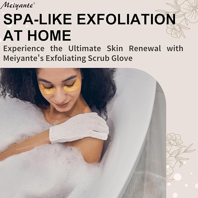 Exfoliating Glove - Body Scrub for Smooth and Soft Skin - Body Exfoliator for Ingrown Hair Dead Skin Remover and Itchy and Flaky Skin - Scrubber Shower Accessories 1 Pair Glove Mens Stocking Stuffer